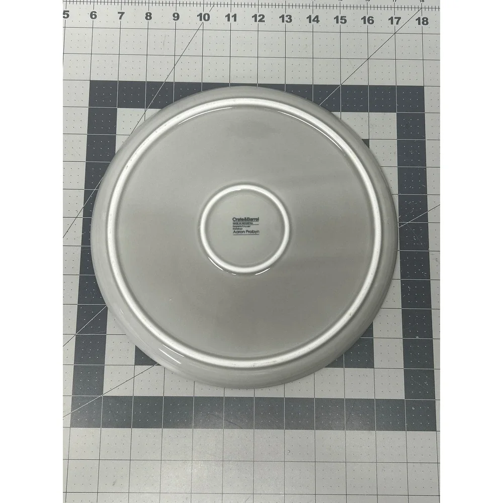 Crate & Barrel Dinner Plate Aaron Probyn Gray 10.5